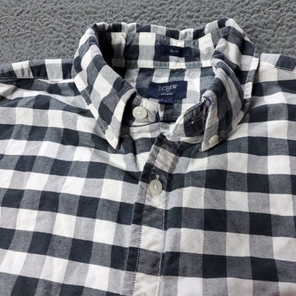 J. Crew Slim Fit Oxford Check Button Shirt Long Sleeve Mens Size L Large - Picture 2 of 8